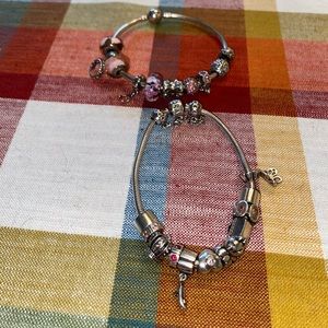 Two pandora bracelets